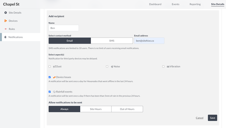 Product Update August 2021: Device & Rainfall Notifications