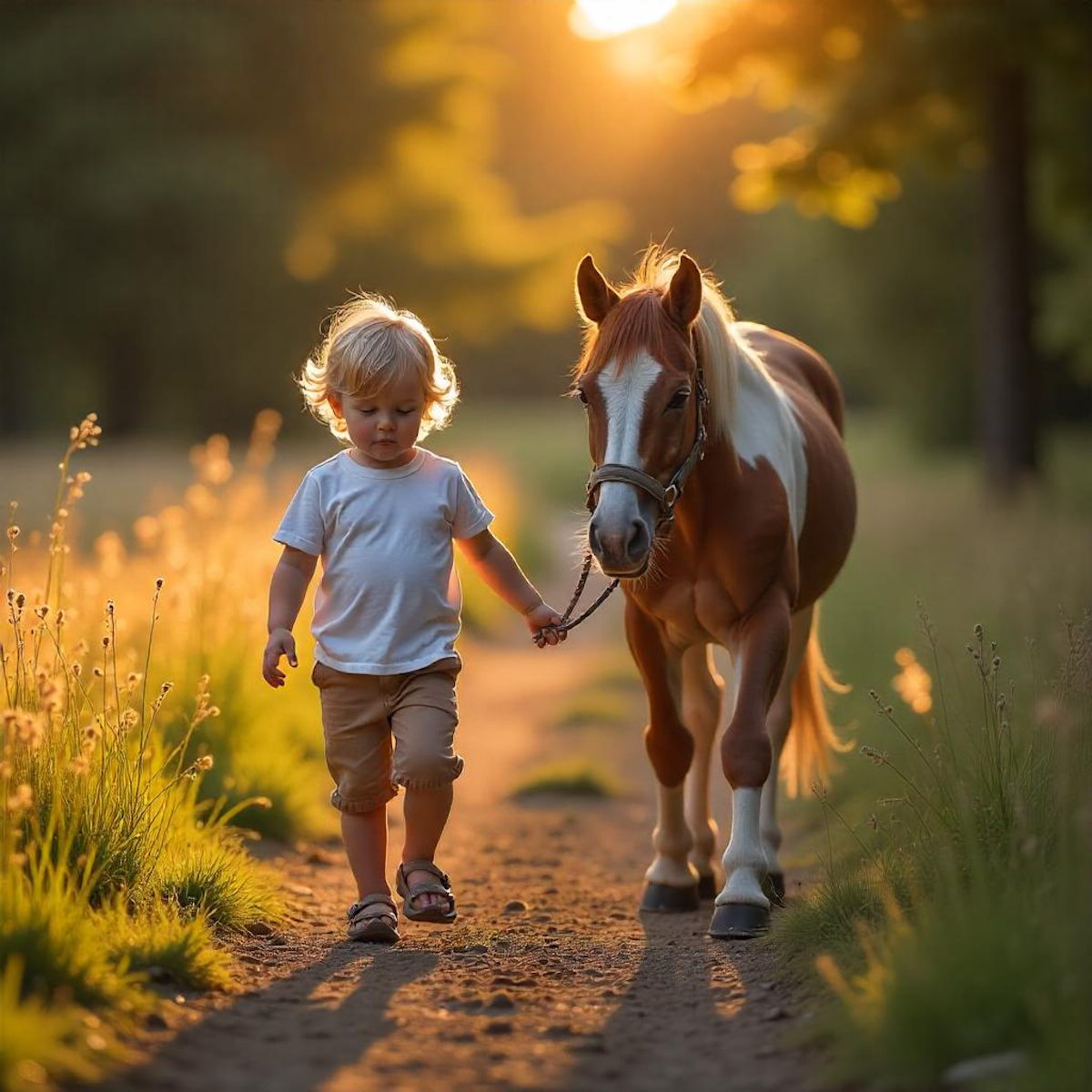 balade poney à pied enfant