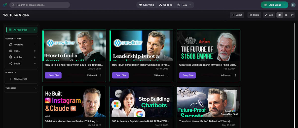 Your Saved Content Is a Pile. Spaces Turns It Into a Knowledge Collection.