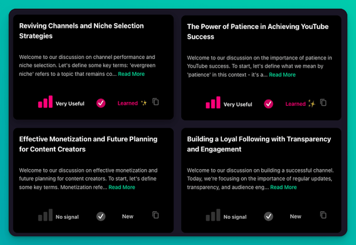 Reading Something Great Doesn't Mean You'll Use It. Key Lessons Closes That Gap.