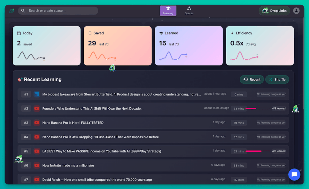 You Saved It. Now What? Learning Queue Tells You Exactly What to Learn Next.