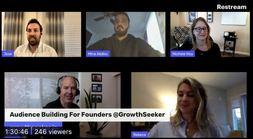 Audience Building For Founders - takeaways from a live stream session with 6 guests