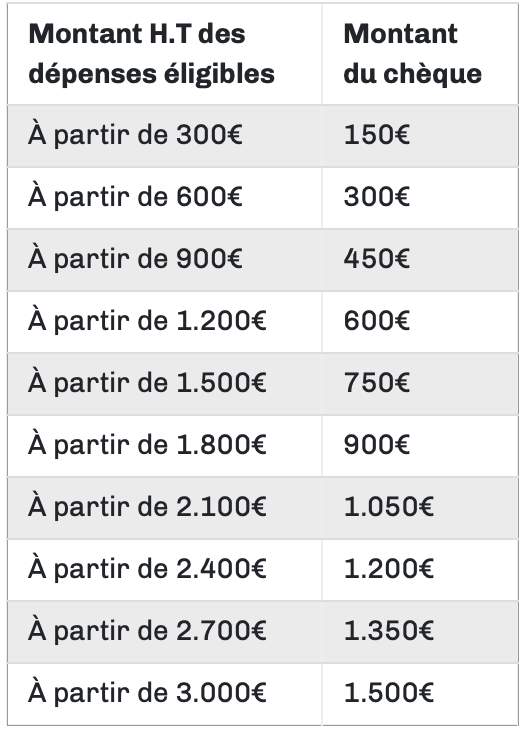 Pallier Chèque numérique Île-de-France