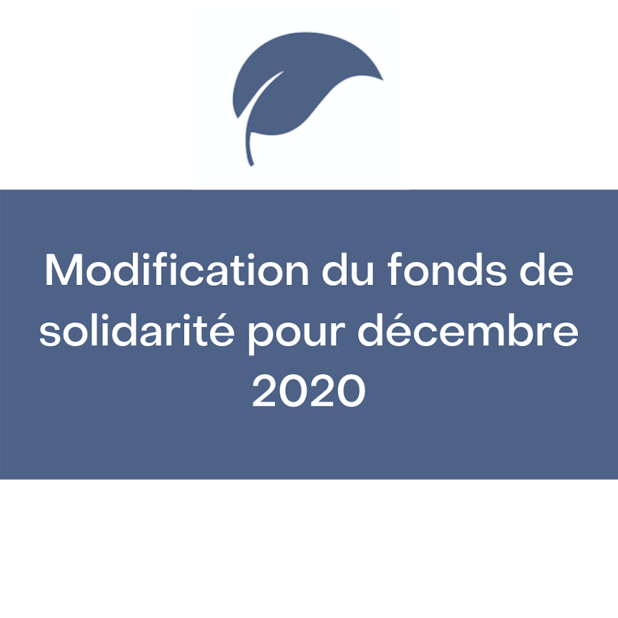Le fonds de solidarité amélioré pour décembre 2020