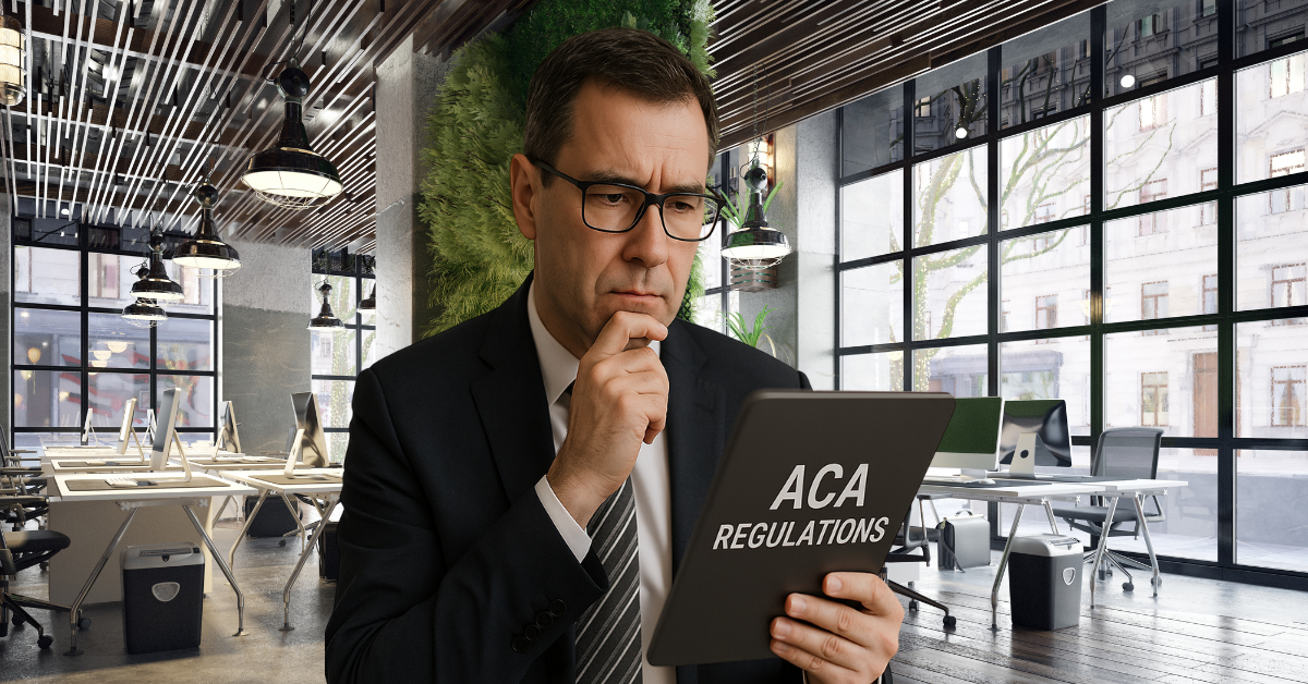 Business man examining ACA Regulations