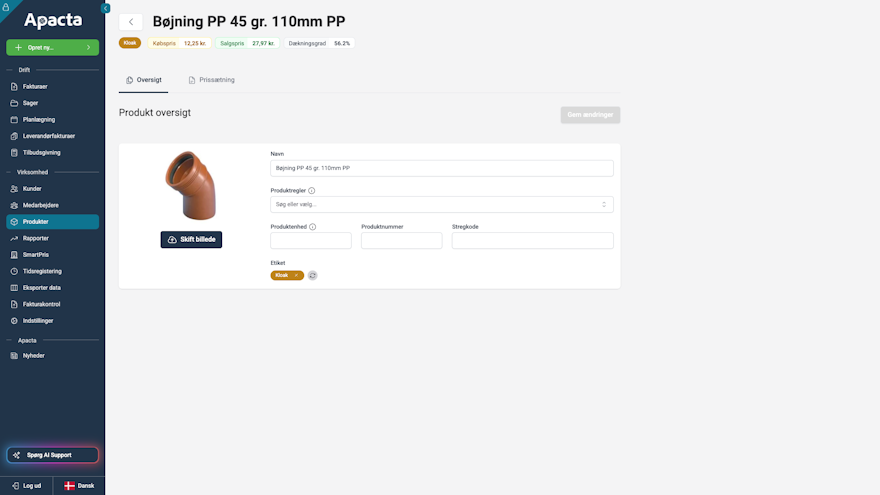 Etiketter på produkter, kunder og sager