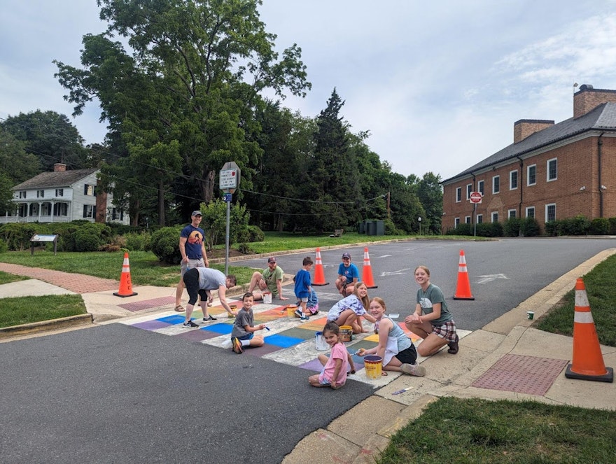 Crosswalk painting & solstice s'mores