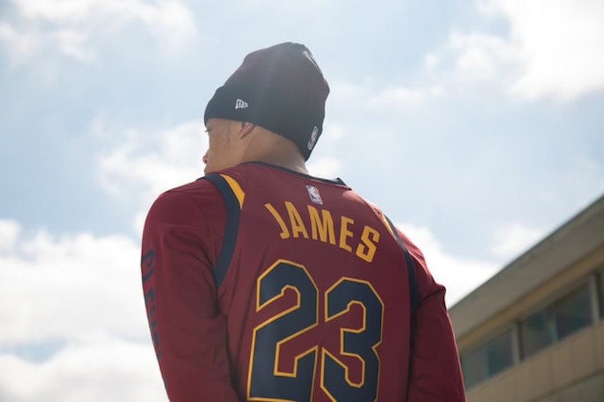 Man in Lebron James jersey