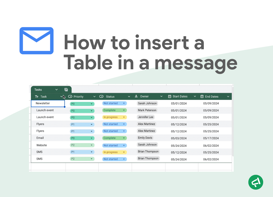 Add a Table to a Gmail Message illustration