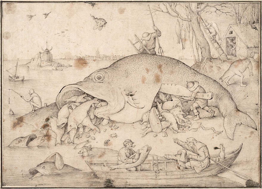 Les gros poissons mangent les petits, Dürer, Bruegel, 1556