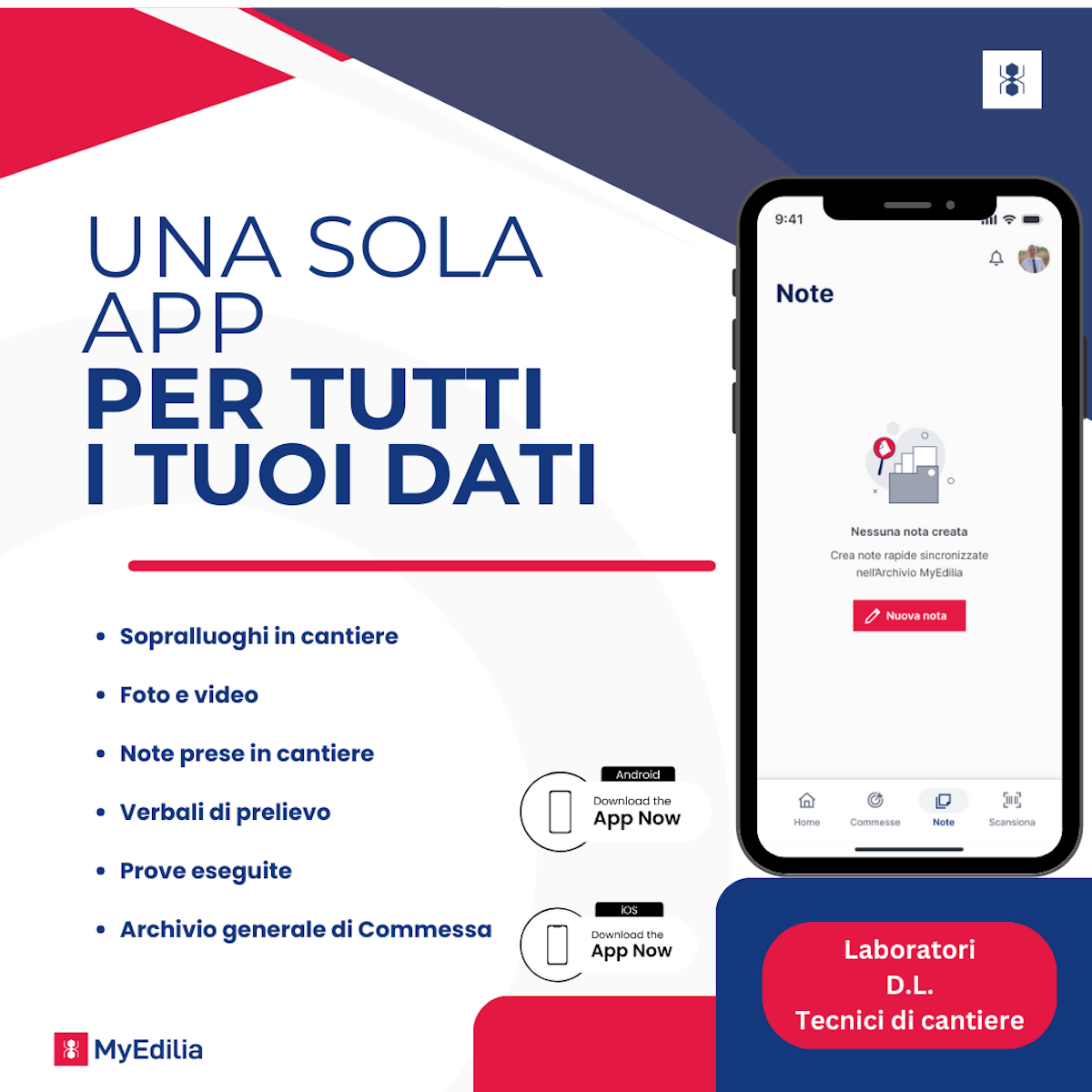 APP Note: la soluzione digitale per i tecnici di laboratorio, la D.L. e gli ispettori di cantiere