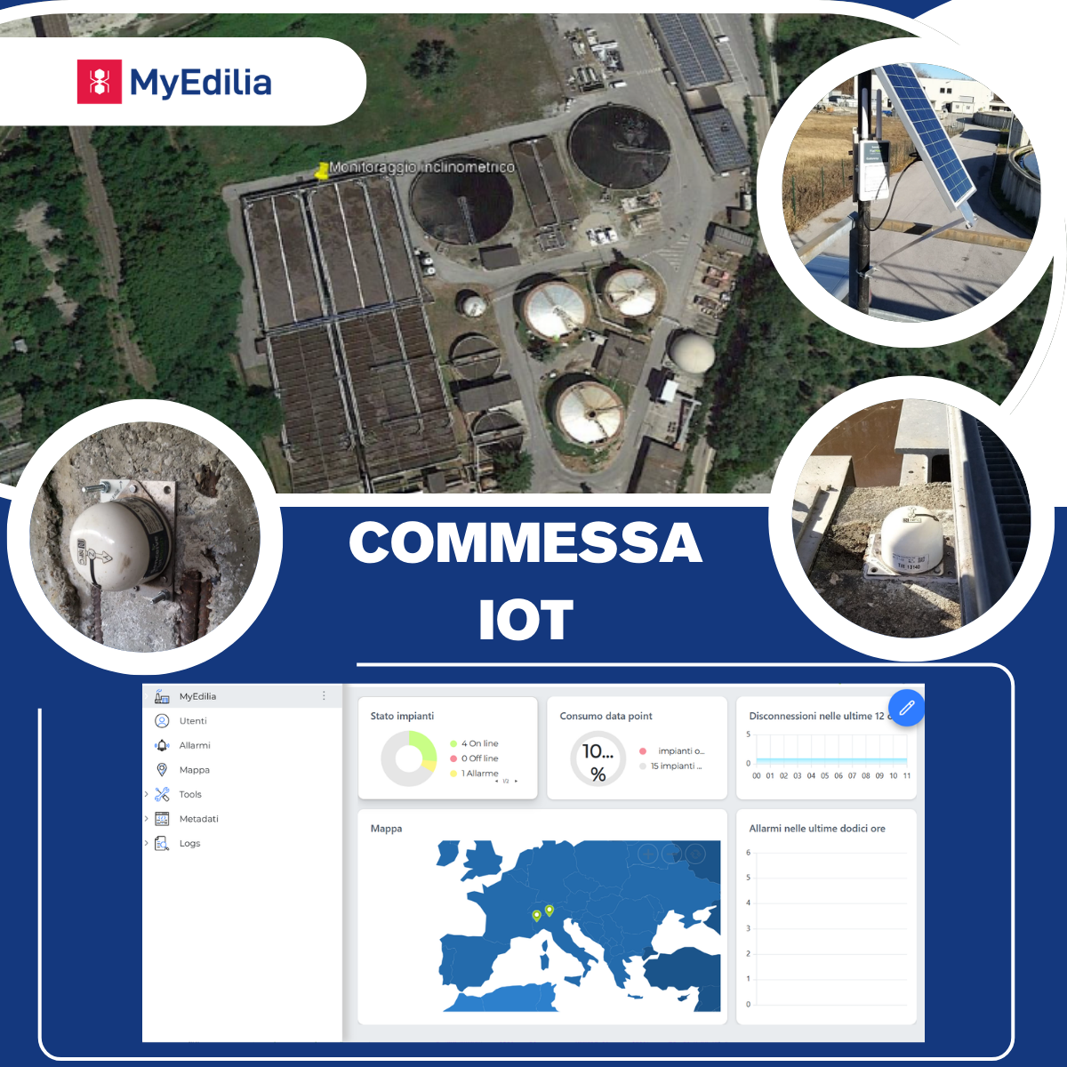 Monitoraggio strutturale di un grosso depuratore con MyEdilia IoT