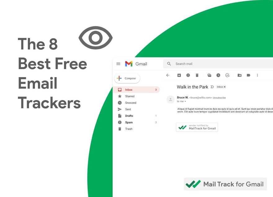   A screenshot of Mail Track and the words "The 8 best free email trackers"