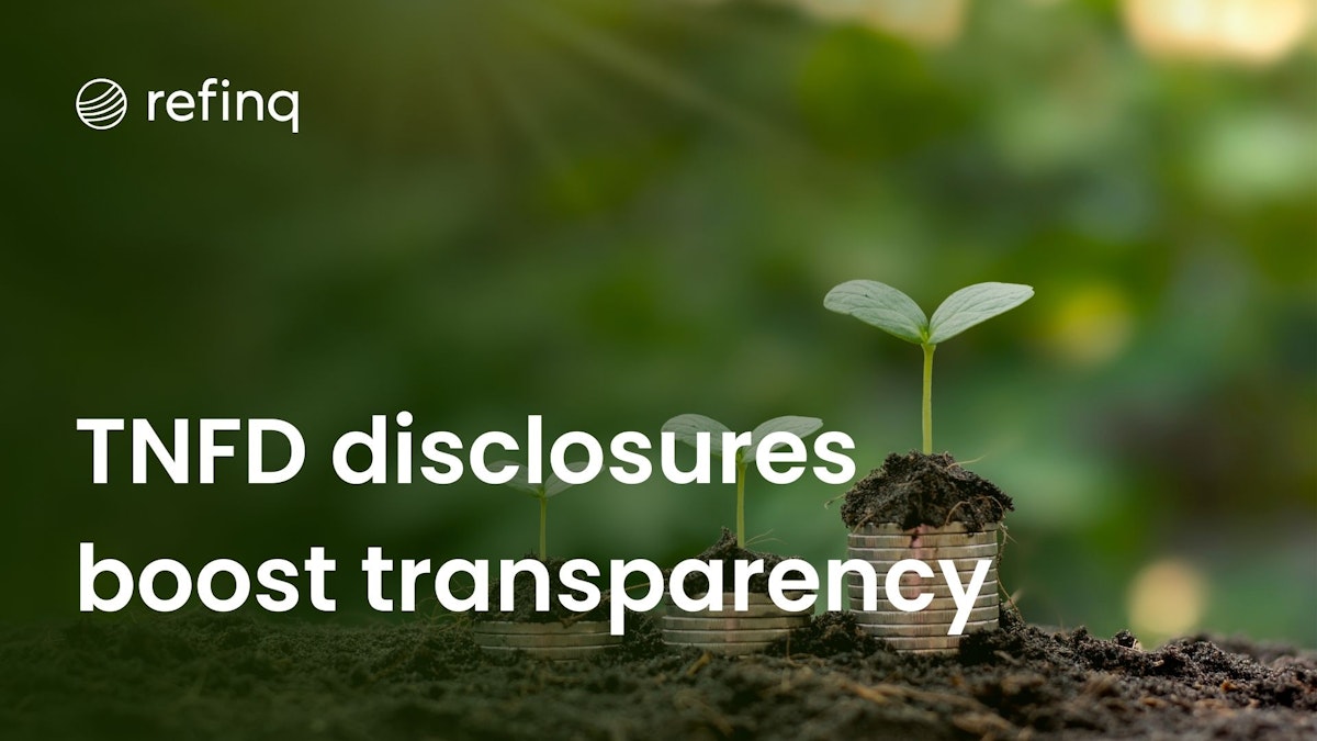 Infographic illustrating the benefits of TNFD disclosures for enhancing transparency in environmental reporting