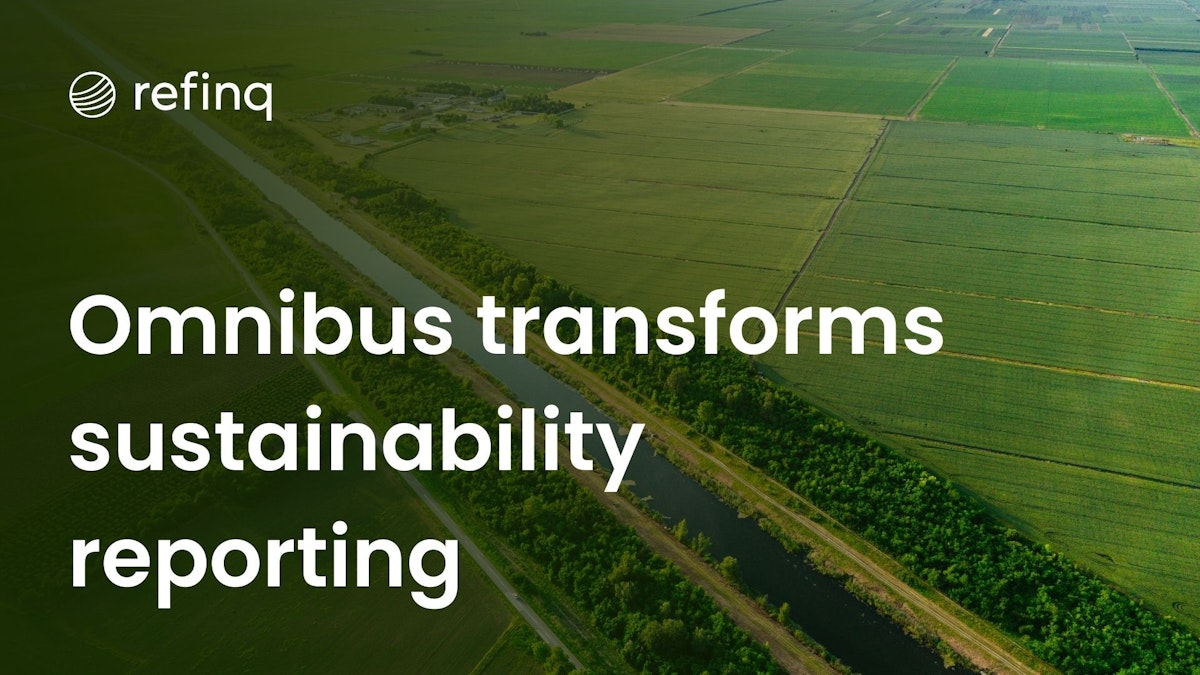 how omnibus packages enhance sustainability reporting, featuring interconnected data charts and eco-friendly icons symbolizing comprehensive environmental impact analysis.