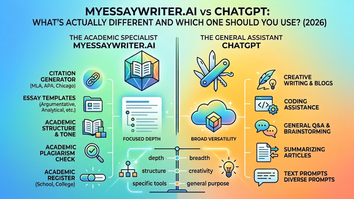 AI Essay Writers vs ChatGPT: What's Actually Different and Which One Should You Use? (2026)