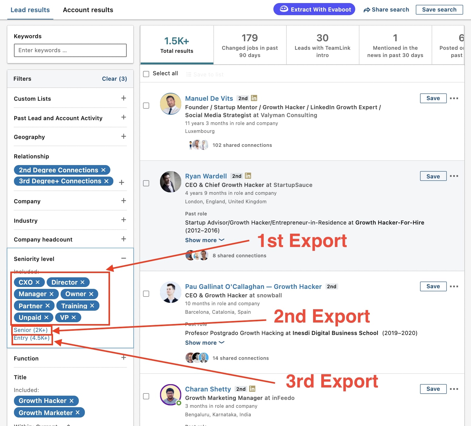 seniority level split sales navigator