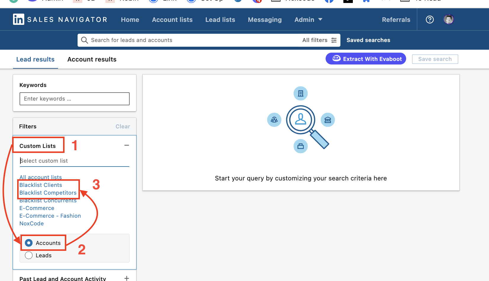build a blacklist on linkedin sales navigator