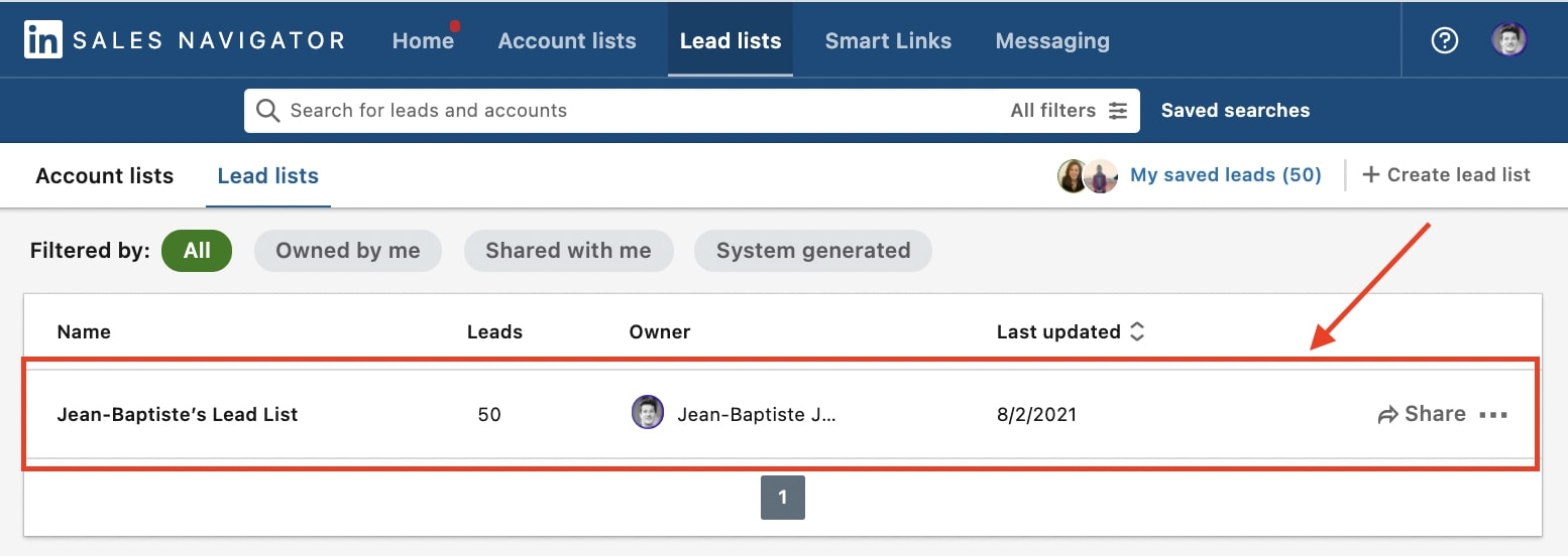 comment téléchargez des listes de leads de sales navigator 