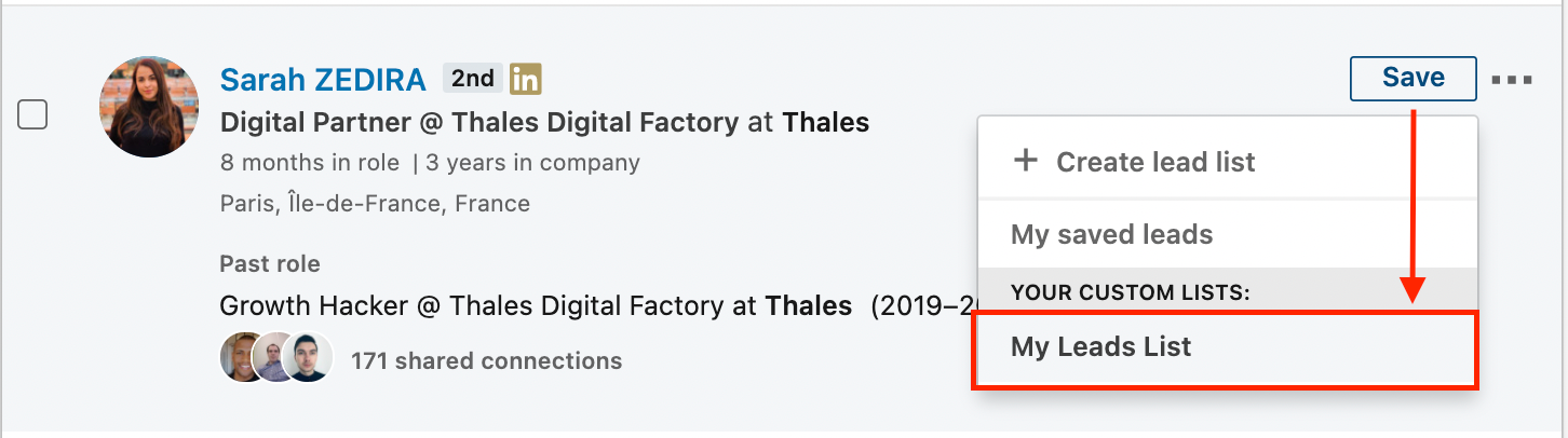 add lead to list linkedin sales navigator