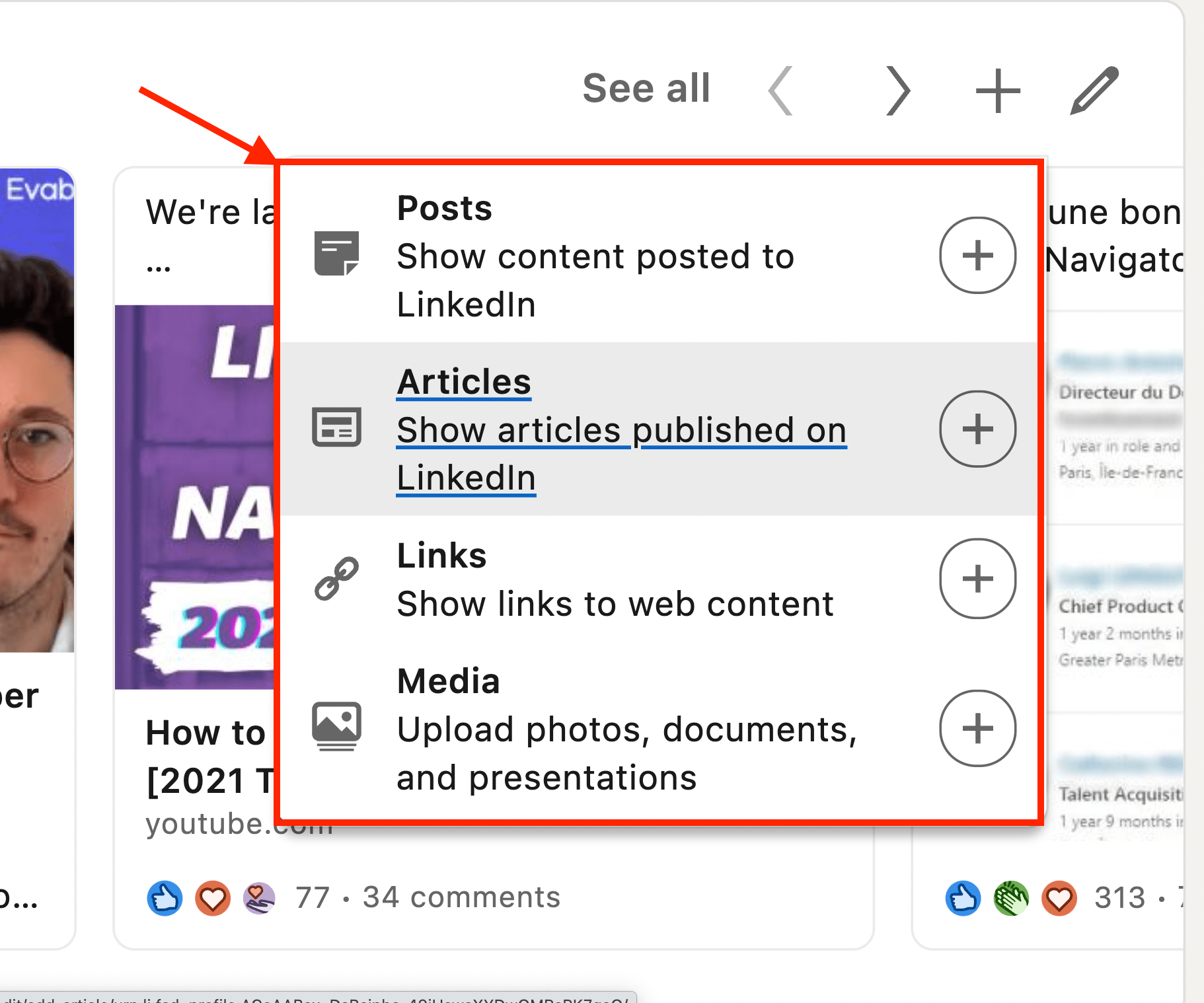 add content in featured section linkedin profile 