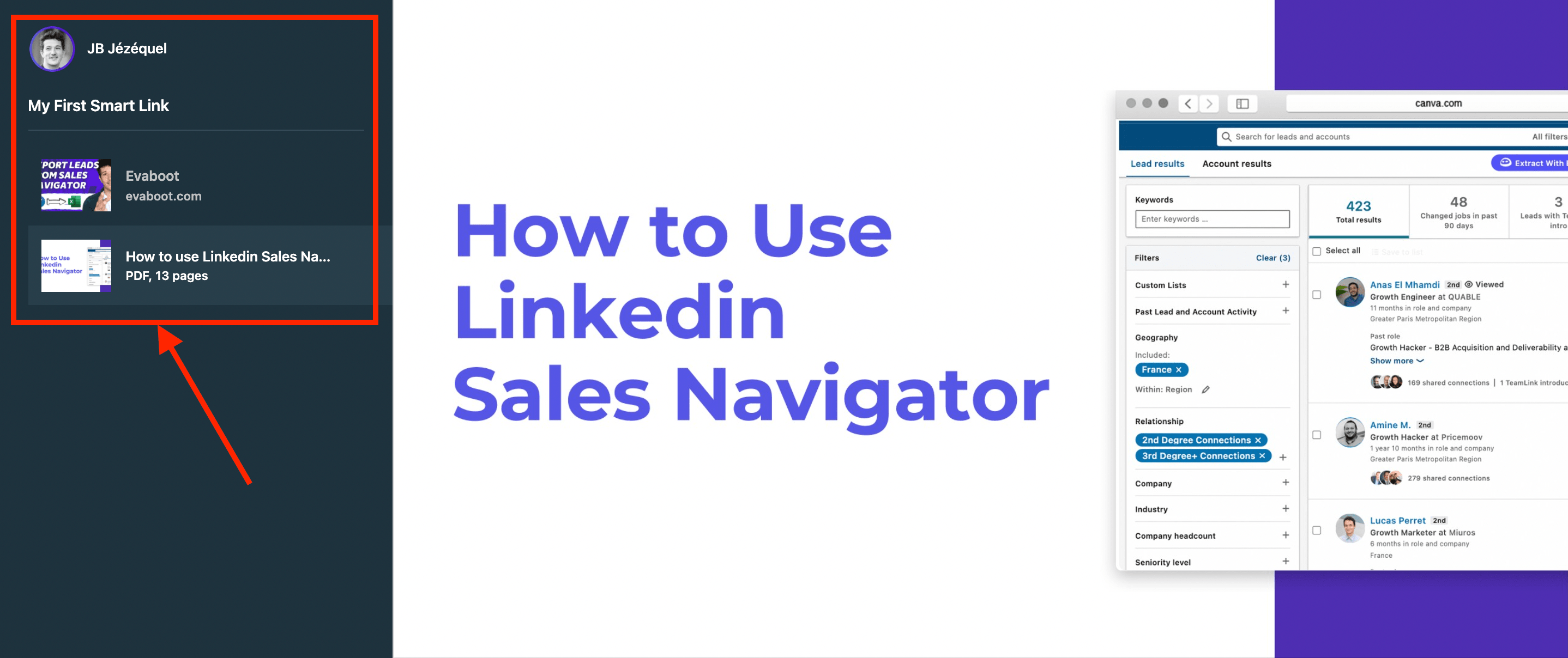 what are linkedin sales navigator smart links