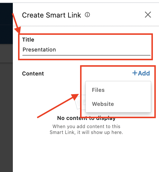 comment ajouter des fichiers dans un smart link 