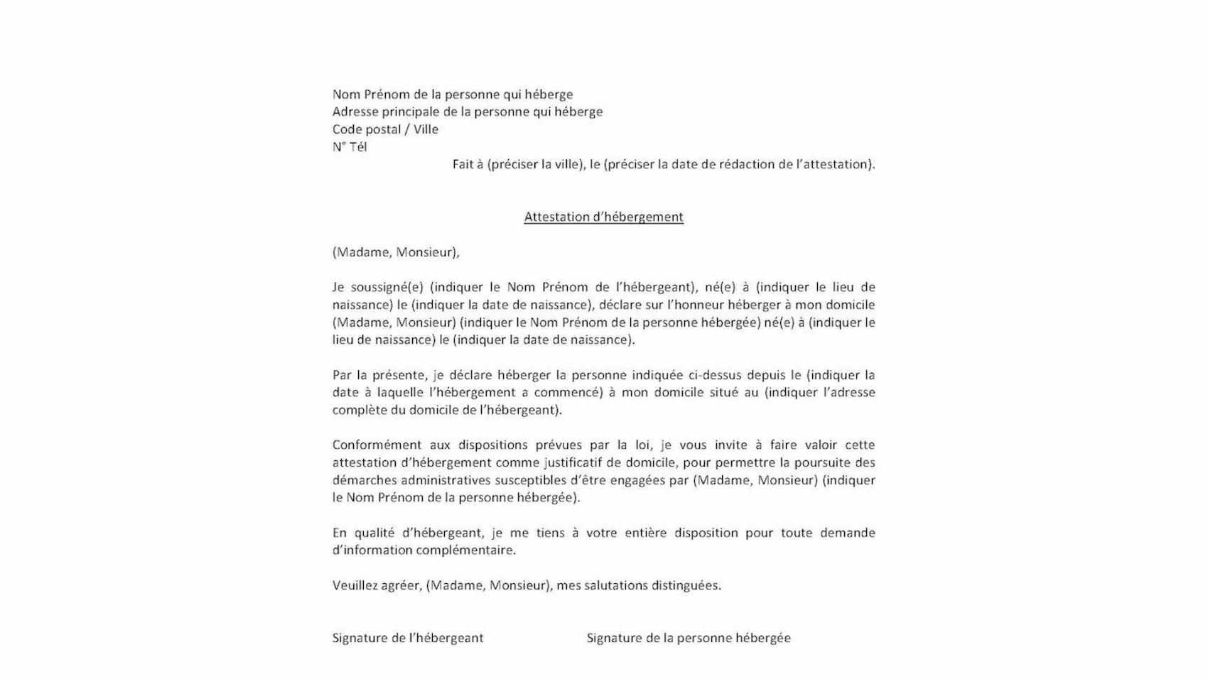 Attestation D'hébergement : Modèle Gratuit 📄