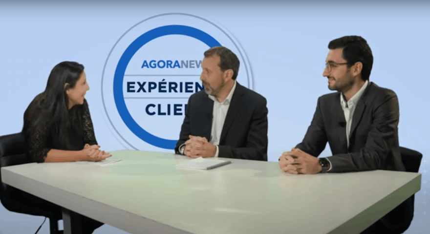 Wilfried Briand de CNP Assurances et Alexandre Courbin de calldesk répondent aux questions de Nathalie Nahmias pour Agora News Experience Client