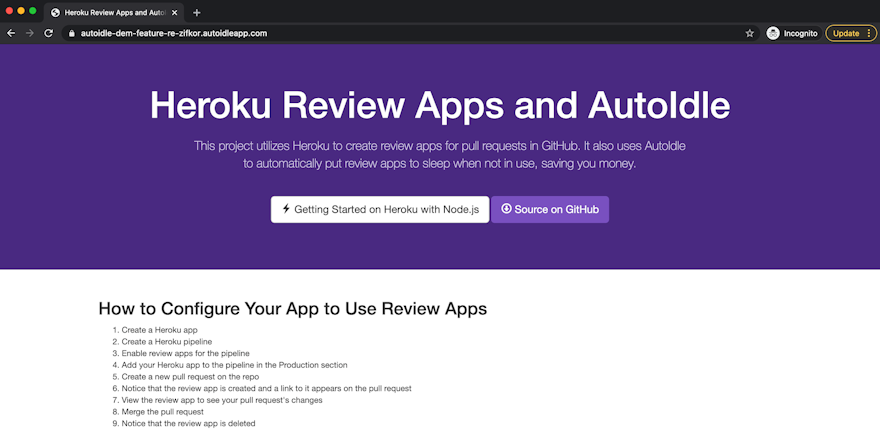 How to Create Review Apps on Heroku