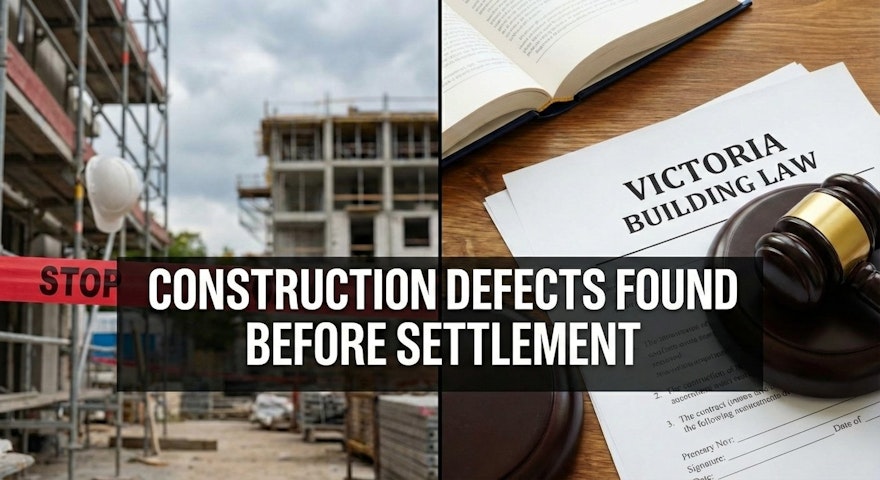 Construction Defects Found Before Settlement: Your Legal Rights in Victoria 2026