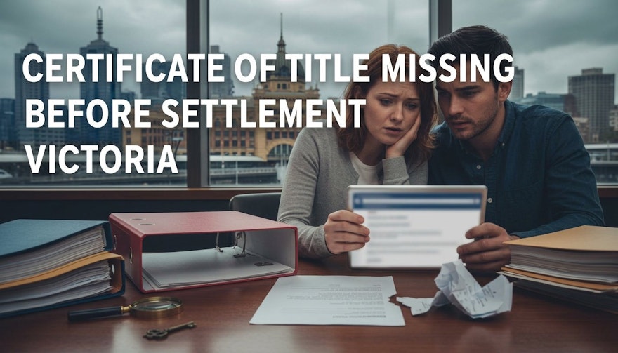 Certificate of Title Missing Before Settlement Victoria