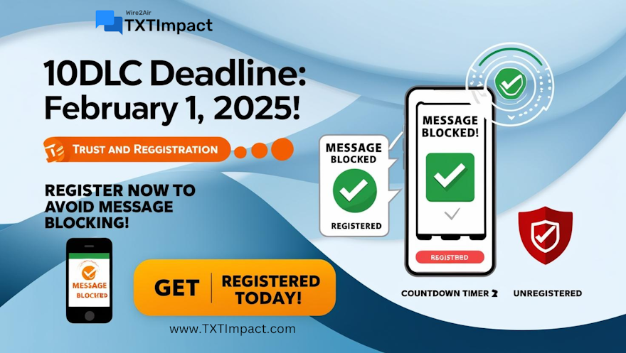 10DLC Deadline:February 1,2025,Get registered with TXTImpact