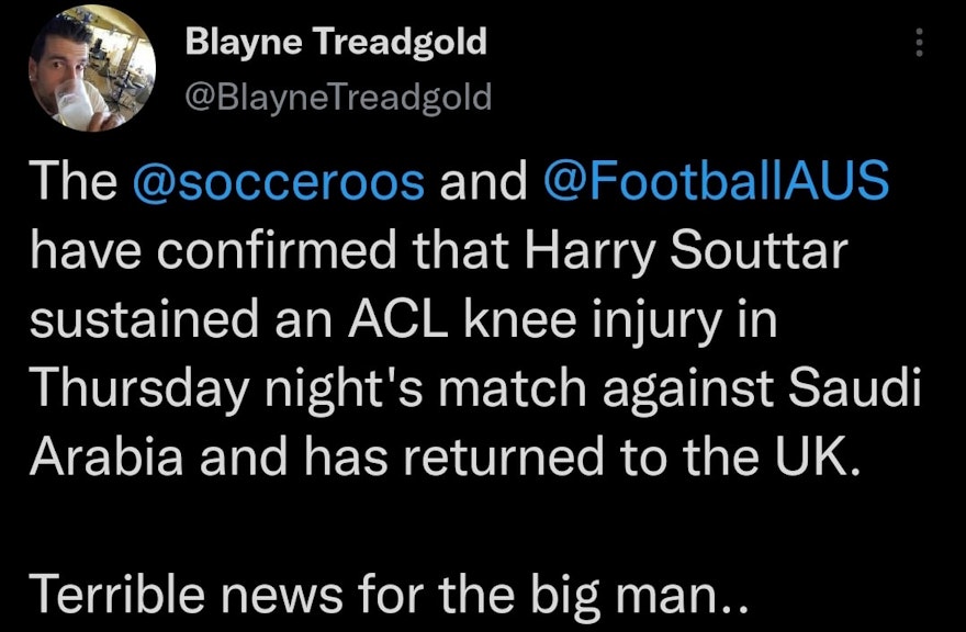 Shocking news for the big fella whos been in solid form for club and country..