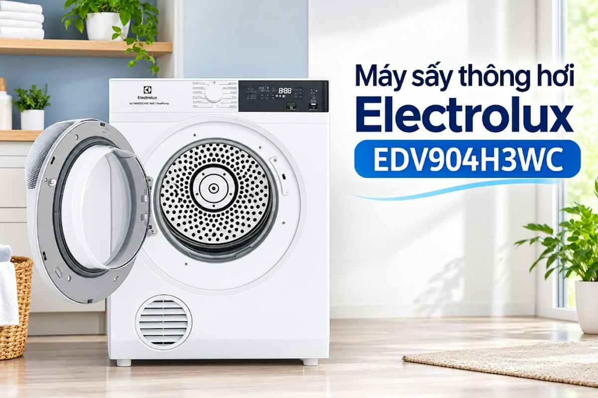 Máy sấy thông hơi Electrolux EDV904H3WC có làm co rút sợi vải không?