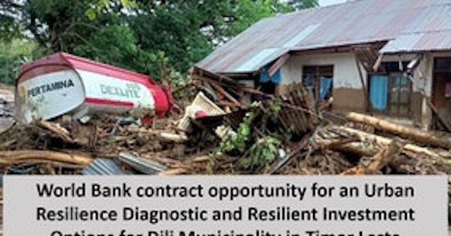 Urban Resilience Diagnostic and Resilient Investment Options for Dili Municipality in Timor Leste