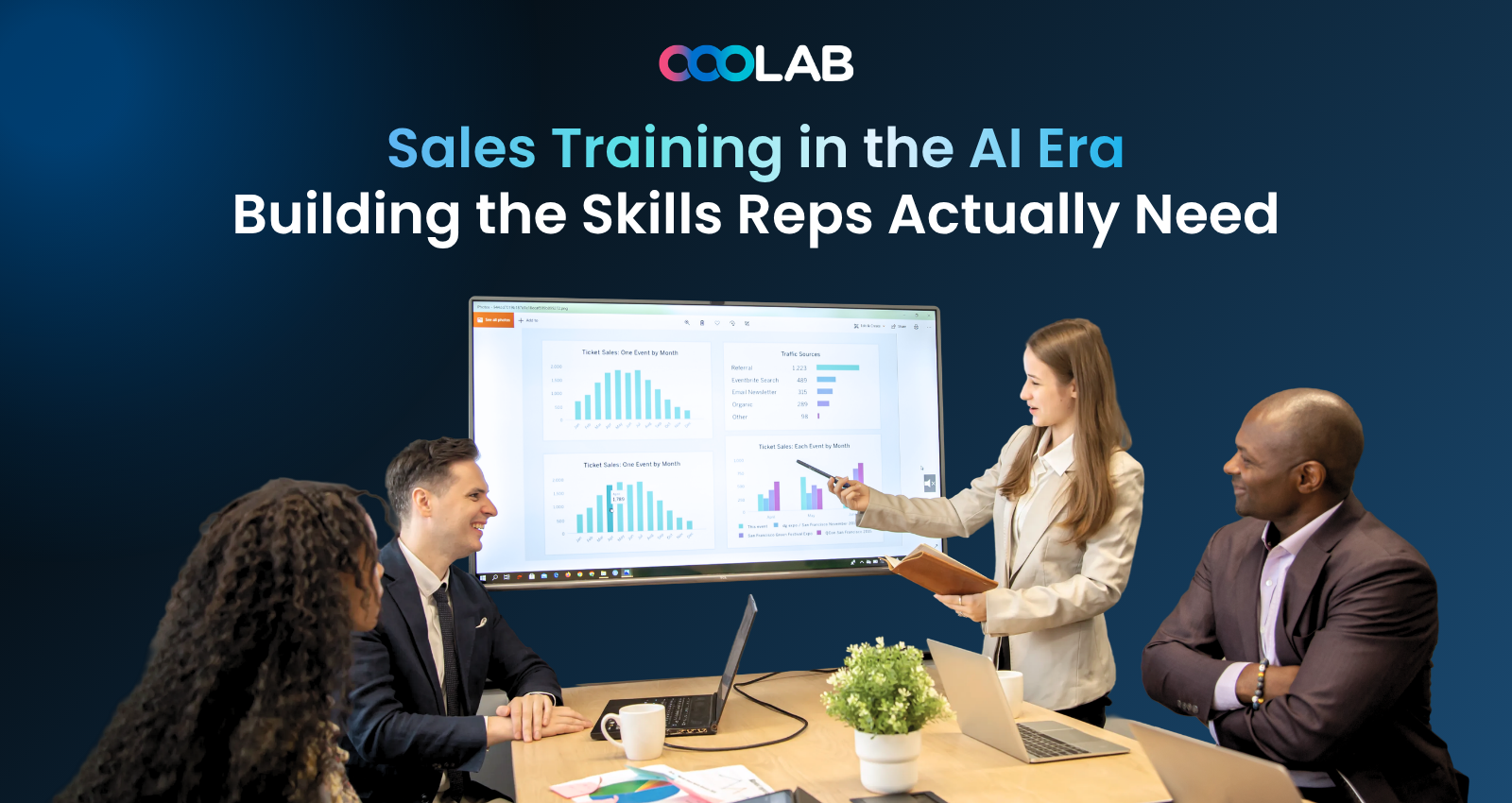 Sales rep in AI-era sales training session - LearningOS