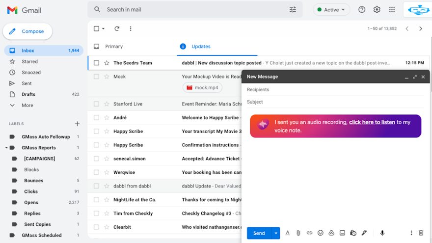 How to record and send a voice note in Gmail