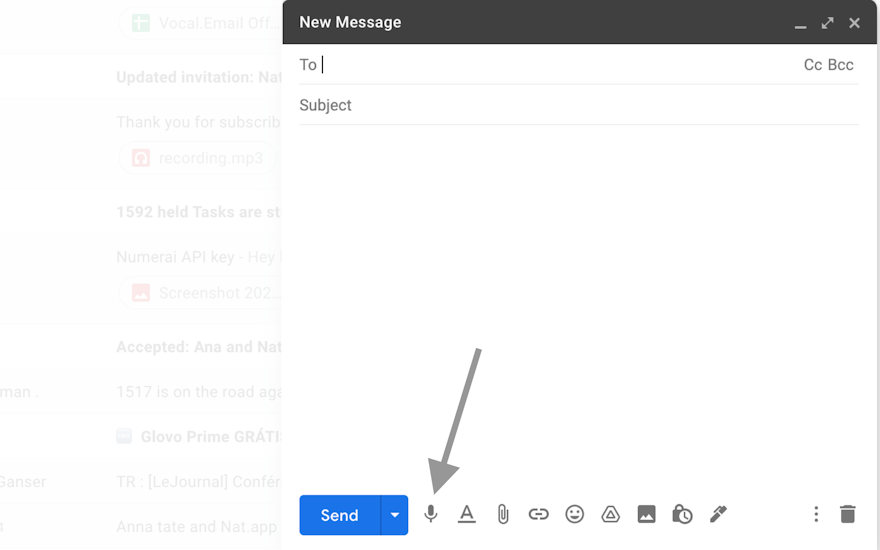 How to send voice mail in Gmail (30 seconds)