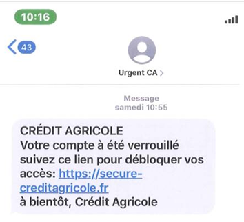 Smishing Crédit Agricole