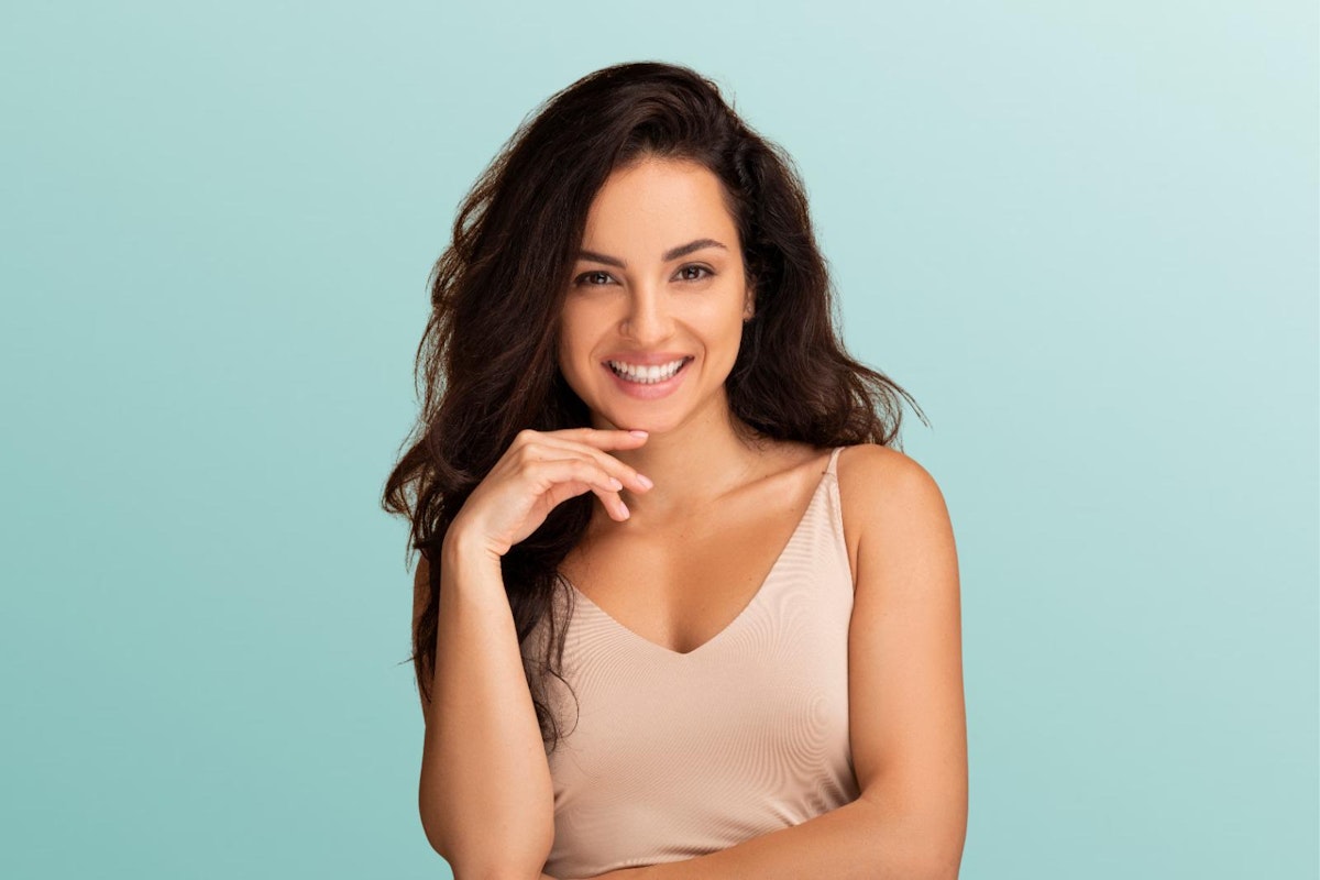 Happy woman in her 40's