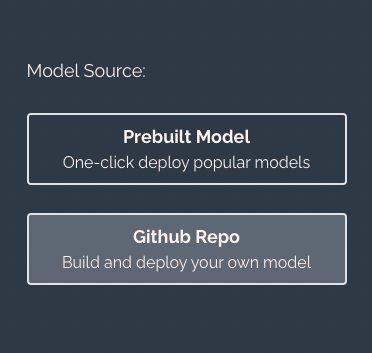 screenshot of model source modal.