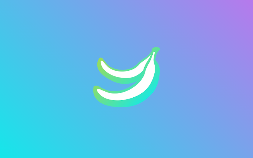 Banana Dev logo on gradient background.