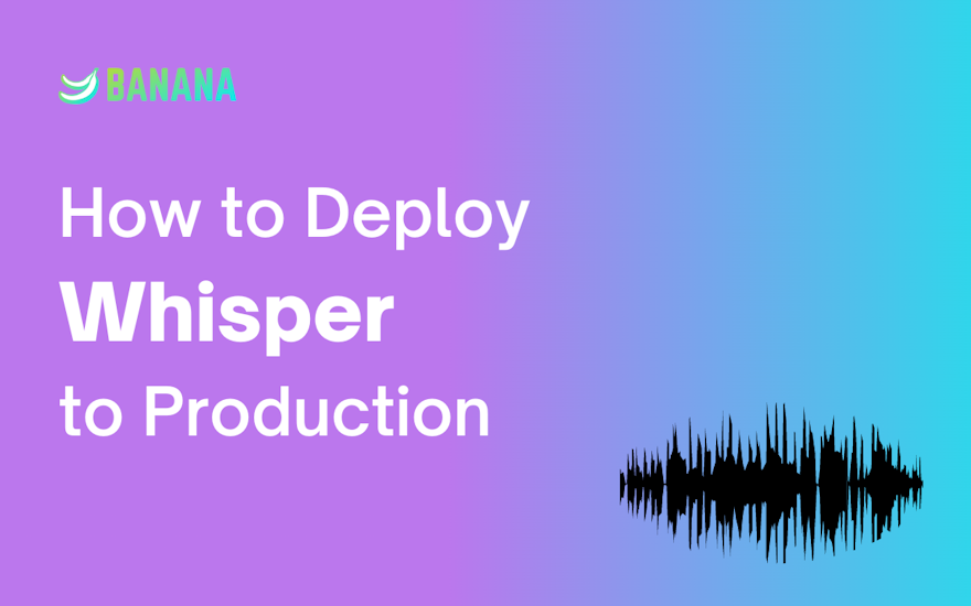 an audio graphic with our blog article title on deploying the Whisper machine learning model.