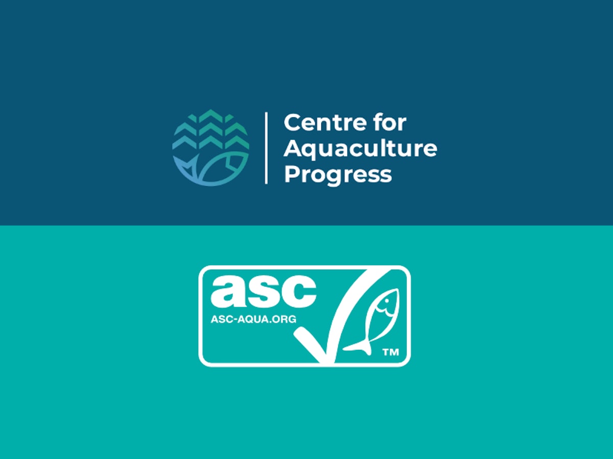 Logos of the Centre for Aquaculture Progress and Aquaculture Stewardship Council
