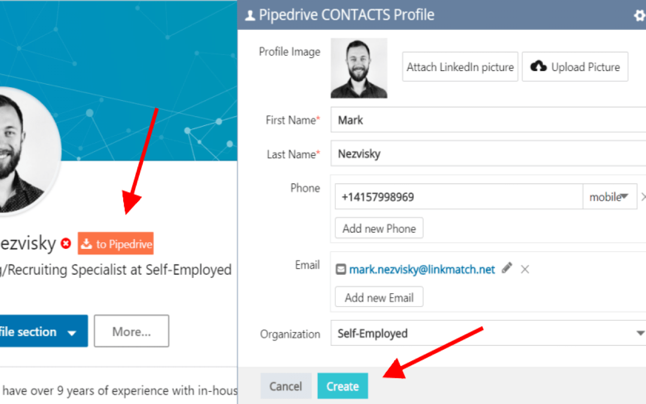 Linkmatch Pipedrive Linkedin