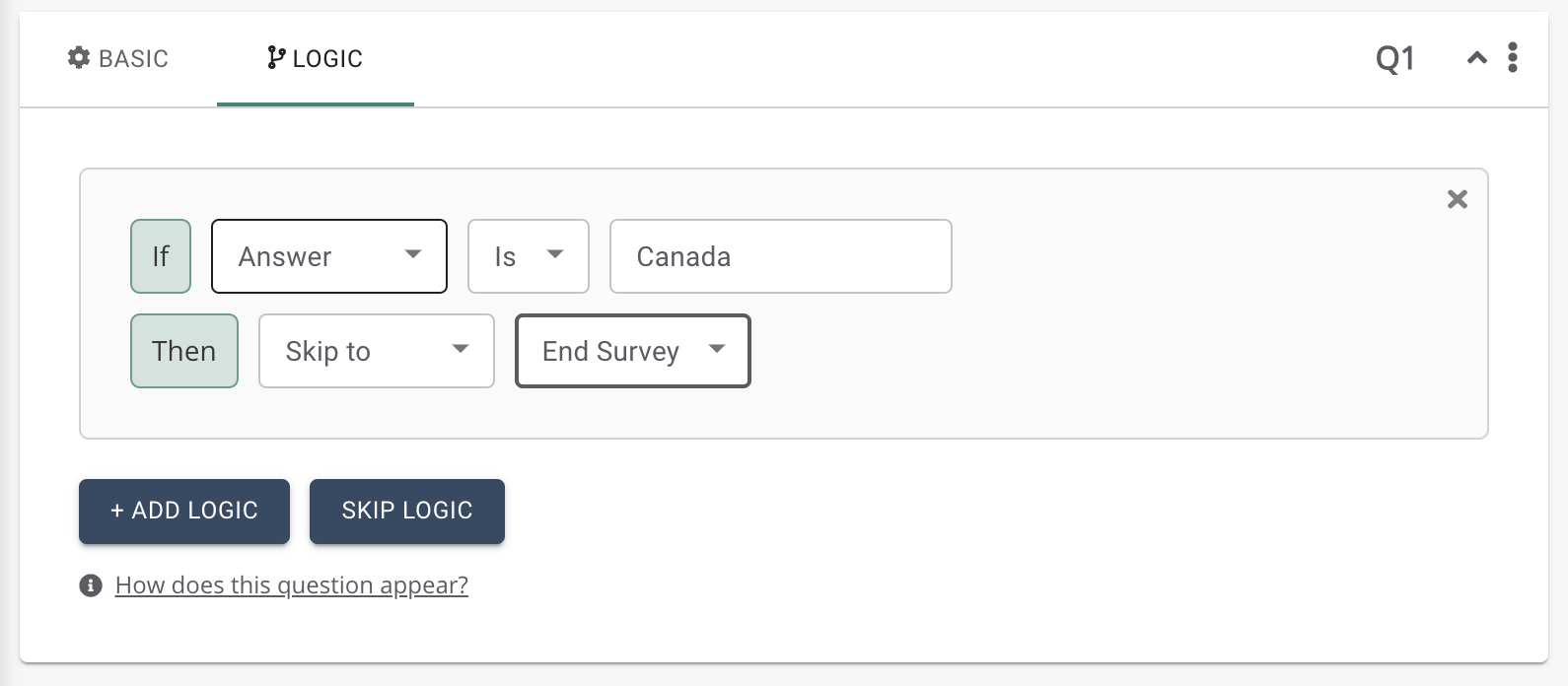 survey conditions builder