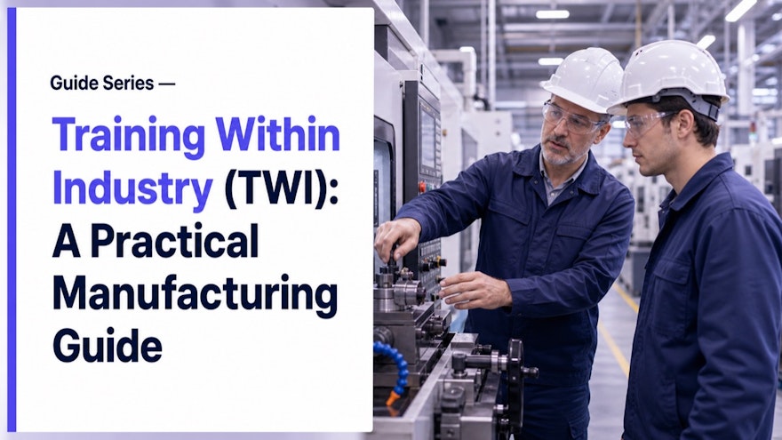 A manufacturing trainer using the Training Within Industry method to coach an operator at the point of work
