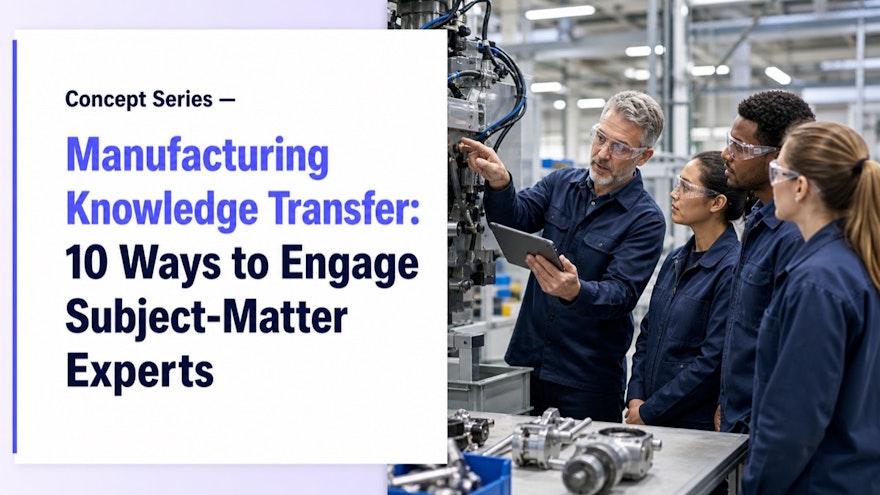 Manufacturing subject-matter experts transferring critical knowledge across teams and sites