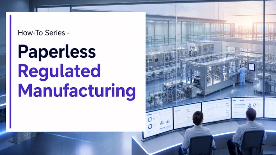Digital operations control room overlooking a regulated pharmaceutical manufacturing suite
